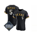 Texas Rangers #5 Corey Seager Black Gold Jermy 2023 World Series Flex Base Stitched Jersey