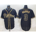 Philadelphia Phillies #3 Bryce Harper Black Gold Jermy Cool Base Stitched Jersey