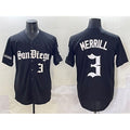 San Diego Padres #3 Jackson Merrill Black Jermy Gothic Edition Vapor Limited Stitched Jersey