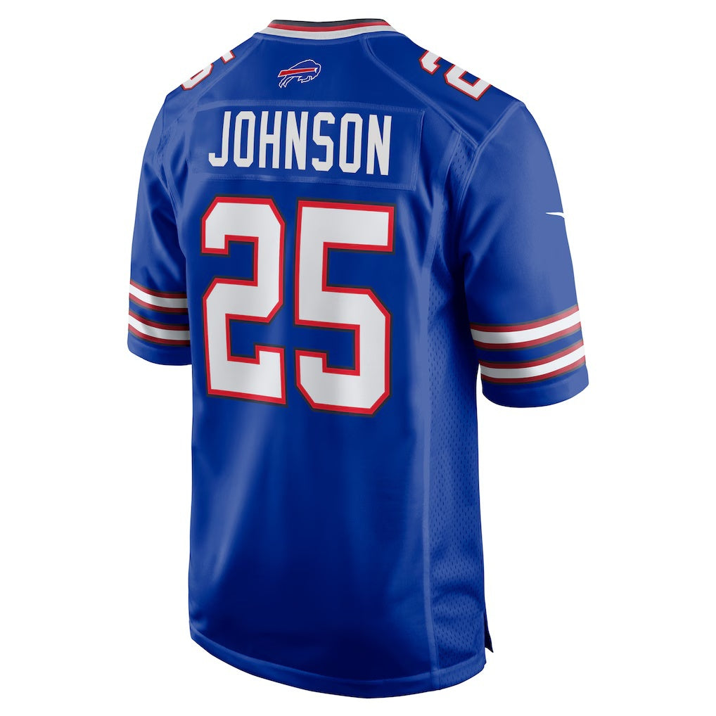 B.Bills #25 Ty Johnson Royal Jermy Team Game Jersey
