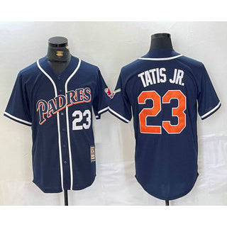 San Diego Padres #23 Fernando Tatis Jr Navy Blue Jermy Stitched Cool Base Throwback Jersey