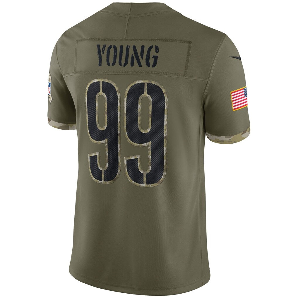 W.Commanders #99 Chase Young Olive Jermy Salute To Service Limited Jersey
