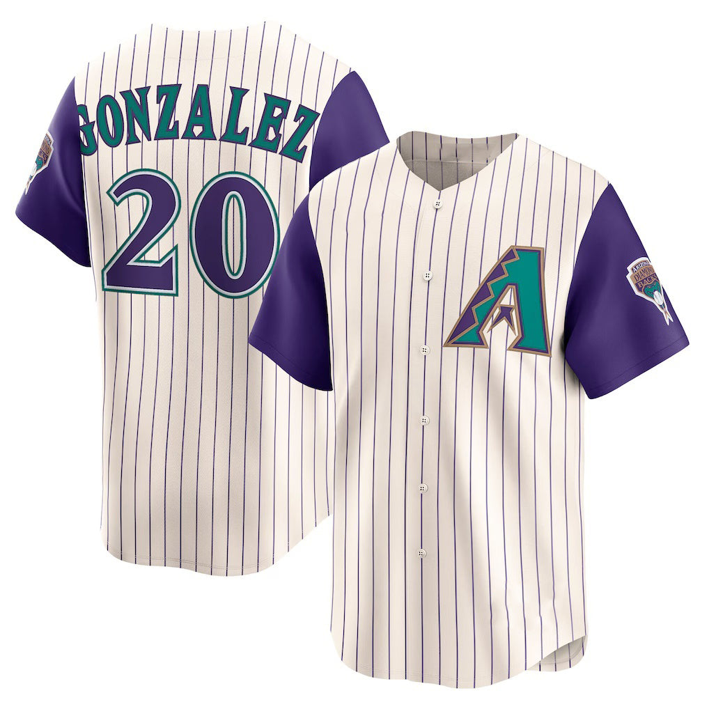 Arizona Diamondbacks #20 Luis Gonzalez Cream Jermy Throwback Cooperstown Collection Limited Jersey