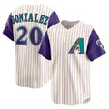 Arizona Diamondbacks #20 Luis Gonzalez Cream Jermy Throwback Cooperstown Collection Limited Jersey