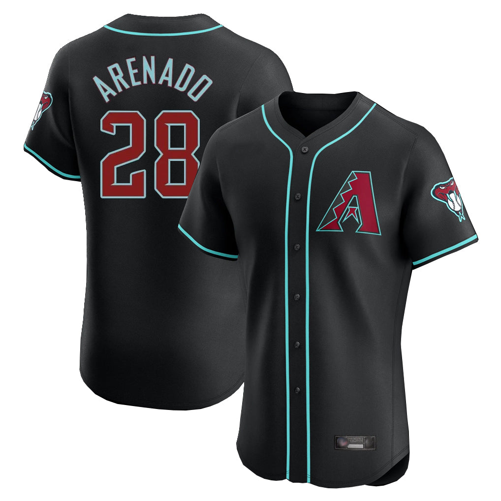 Arizona Diamondbacks #28 Nolan Arenado Player Black Jermy Limited Elite Home Game Stitched Jerseys