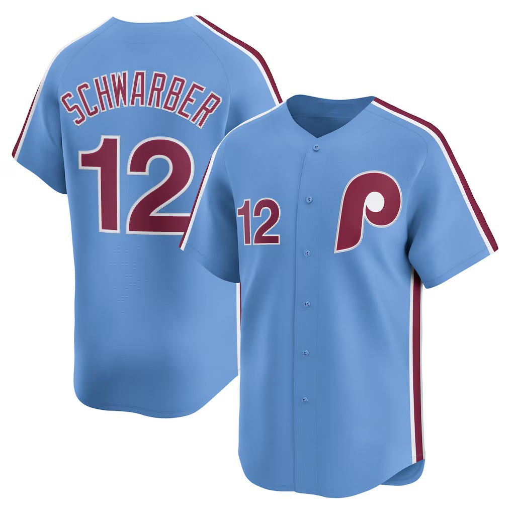 Philadelphia Phillies #12 Kyle Schwarber Light Blue Jermy Alternate Limited Jersey