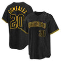 Arizona Diamondbacks #20 Luis Gonzalez Player Black Jermy Snake Skin City Home Game Stitched Jerseys