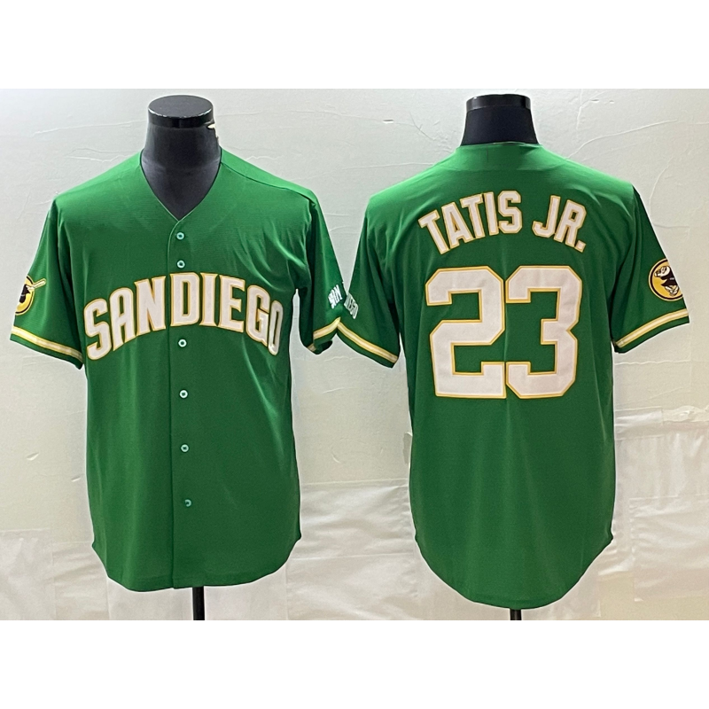 San Diego Padres #23 Fernando Tatis Jr Green Jermy Cool Base Stitched Jersey
