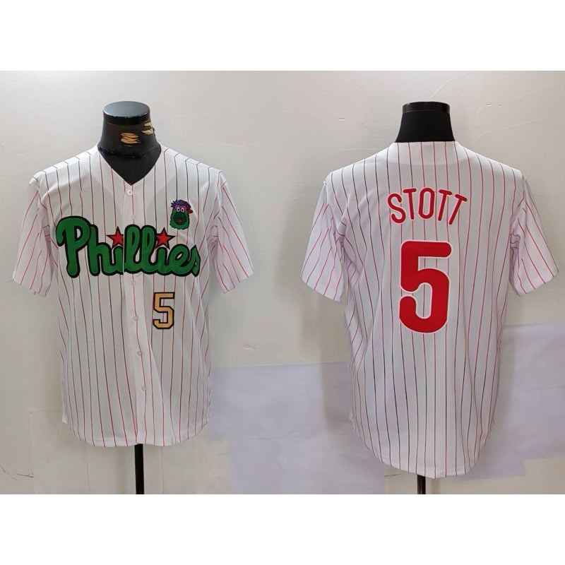Philadelphia Phillies #5 Bryson Stott White Green Jermy Cool Base Stitched Jerseys