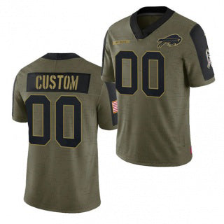 Custom B.Bills Olive Jermy ACTIVE PLAYER 2021 Salute To Service Limited Stitched Jersey