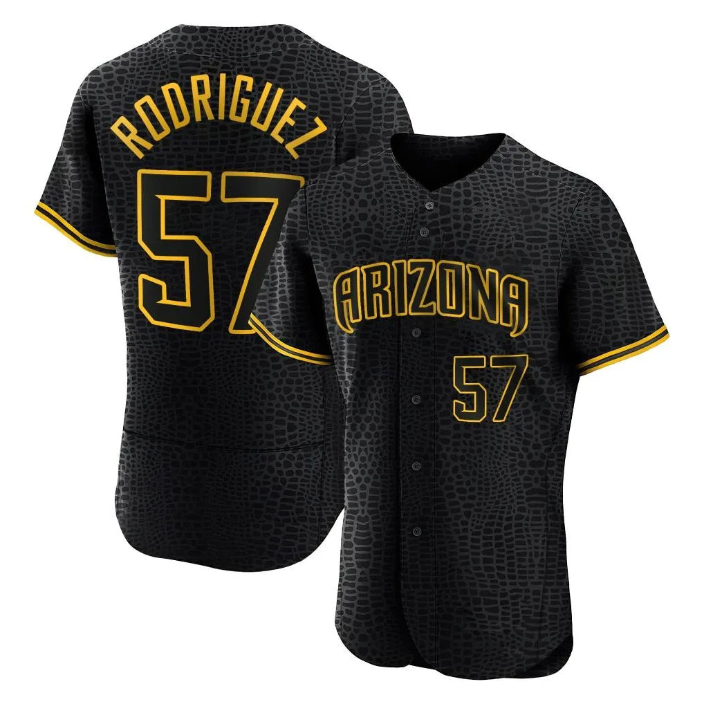 Arizona Diamondbacks #57 Eduardo Rodriguez Player Black Jermy Snake Skin City Limited Elite Home Game Stitched Jerseys