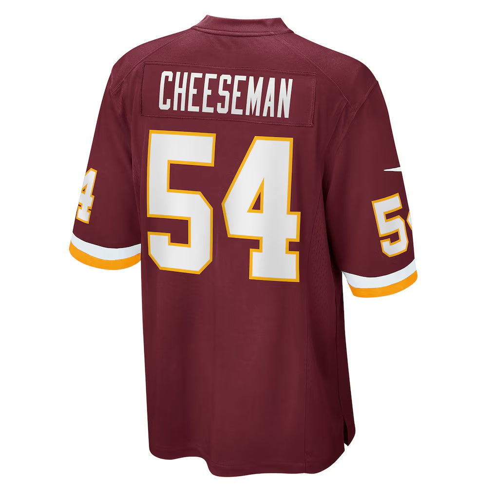 W.Football Team #54 Camaron Cheeseman Burgundy Jermy Game Jersey
