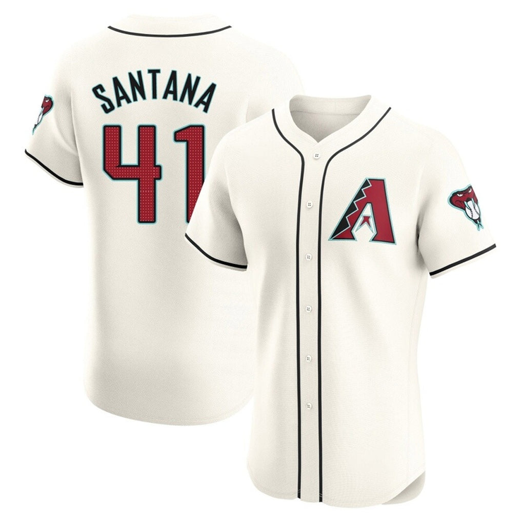 Arizona Diamondbacks #41 Carlos Santana Player Cream Jermy Limited Elite Home Game Stitched Jerseys
