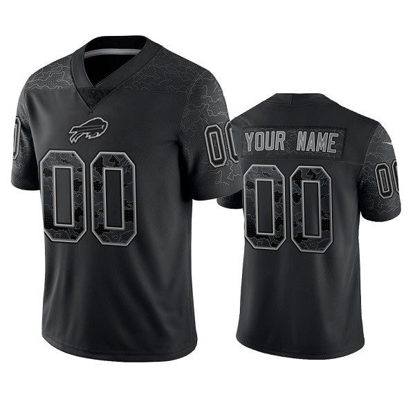Custom B.Bills Active Player Black Jermy Reflective Limited Stitched Jersey
