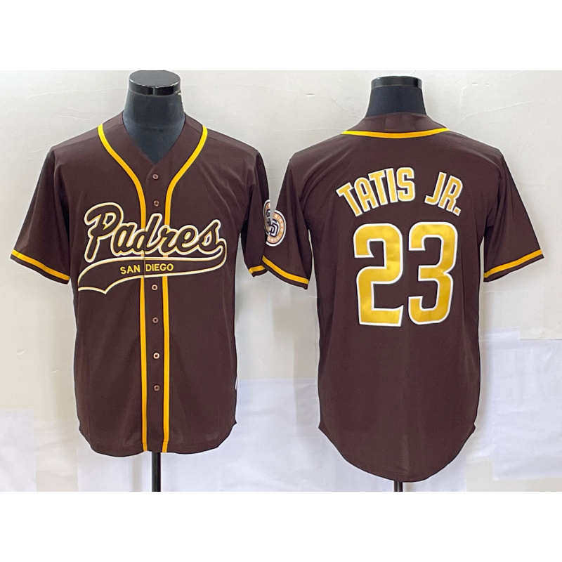 San Diego Padres #23 Fernando Tatis Jr Brown Jermy NEW 2023 Cool Base Stitched Jersey