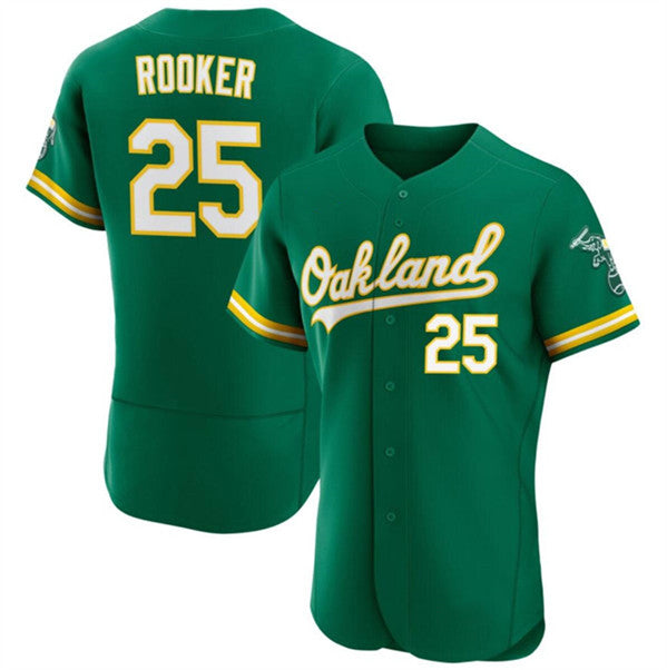 Oakland Athletics #25 Brent Rooker Green Jermy Flex Base Stitched Jersey