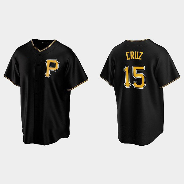 Pittsburgh Pirates #15 Oneil Cruz Black Jermy Alternate Team Logo Coolbase Jersey