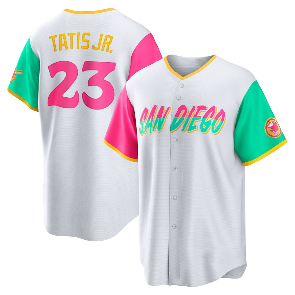 San Diego Padres #23 Fernando Tatis Jr. White Jermy City Connect Replica Player Jersey