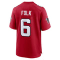 A.Falcons #6 Nick Folk Red Jermy Team Game Jersey