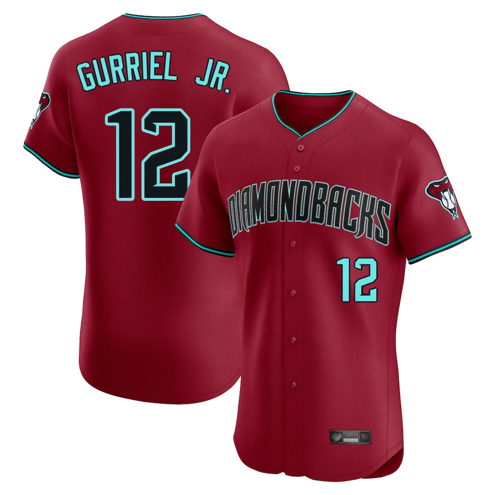 Arizona Diamondbacks #12 Lourdes Gurriel Jr Player Red Jermy Limited Elite Home Game Stitched Jerseys