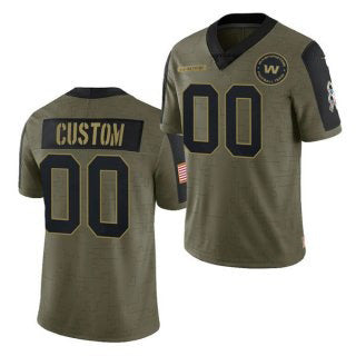 Custom W.Football Team Olive Jermy ACTIVE PLAYER 2021 Salute To Service Limited Stitched Jersey