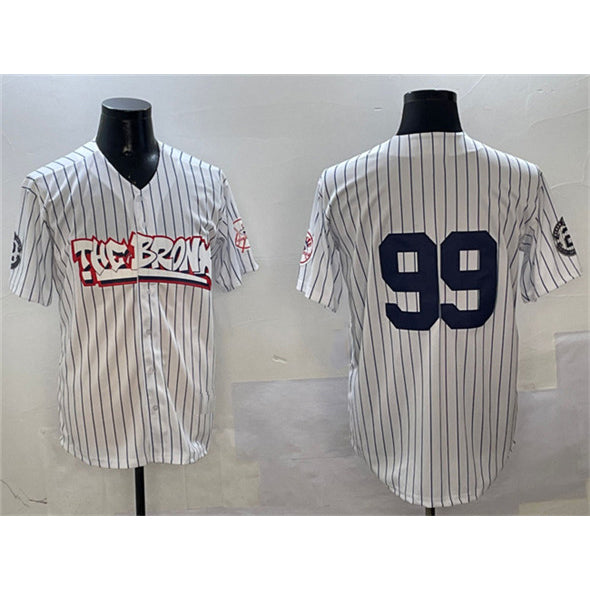 New York Yankees #99 Aaron Judge White Jermy Bronx Graffiti Vapor Limited Stitched Jersey