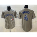 Toronto Blue Jays #4 George Springer Gray Jermy 2025 World Series Cool Base Stitched Jersey