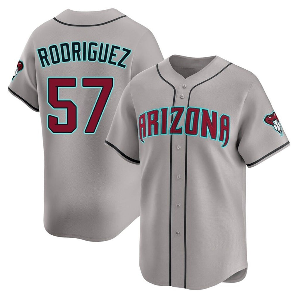 Arizona Diamondbacks #57 Eduardo Rodriguez Player Gray Jermy Road Limited Home Game Stitched Jerseys
