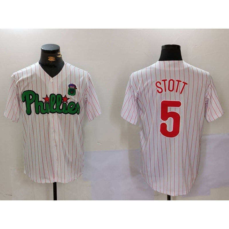 Philadelphia Phillies #5 Bryson Stott White Green Jermy Cool Base Stitched Jersey 2