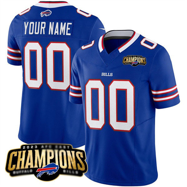 Custom B.Bills Active Player Blue Jermy 2023 F.U.S.E. AFC East Champions Ptach Stitched Jersey