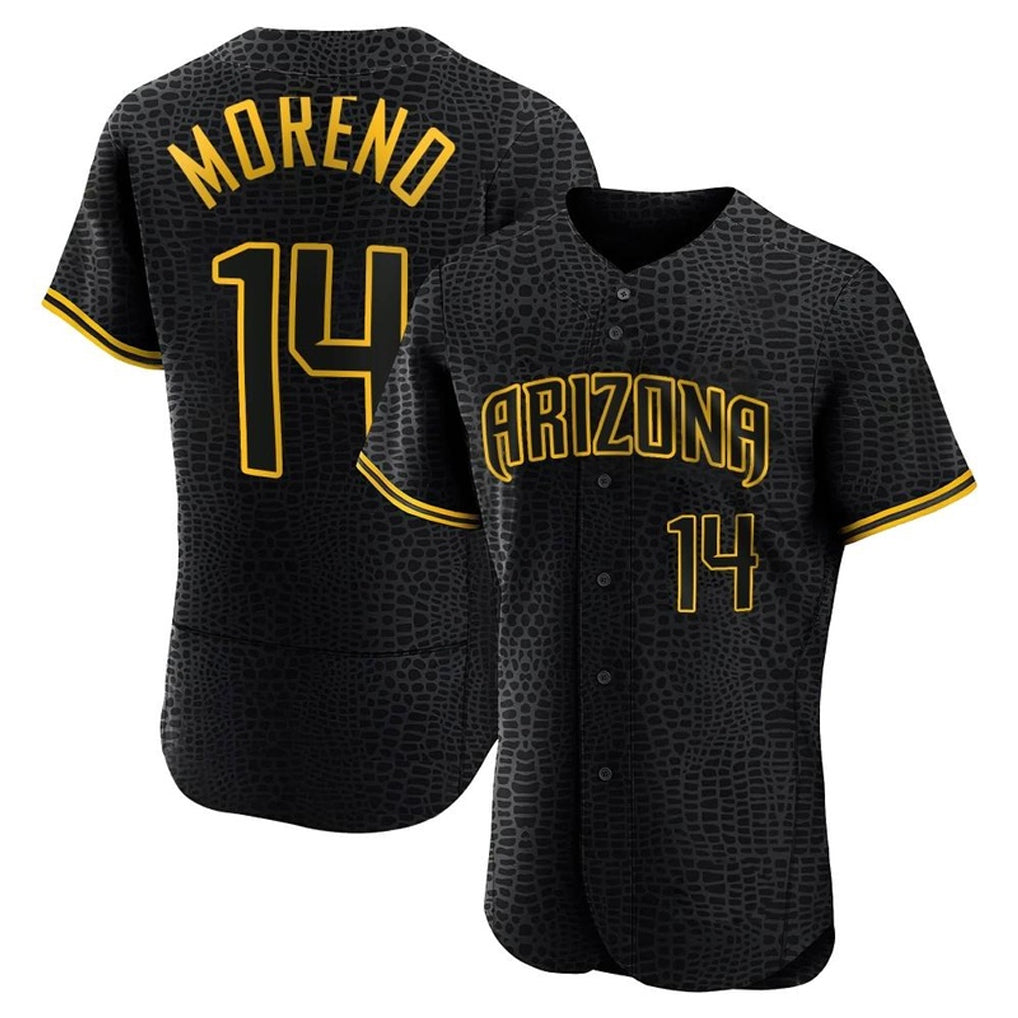 Arizona Diamondbacks #14 Gabriel Moreno Player Black Jermy Snake Skin City Limited Elite Home Game Stitched Jerseys
