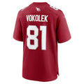 A.Cardinals #81 Travis Vokolek Cardinal Jermy Team Game Jersey
