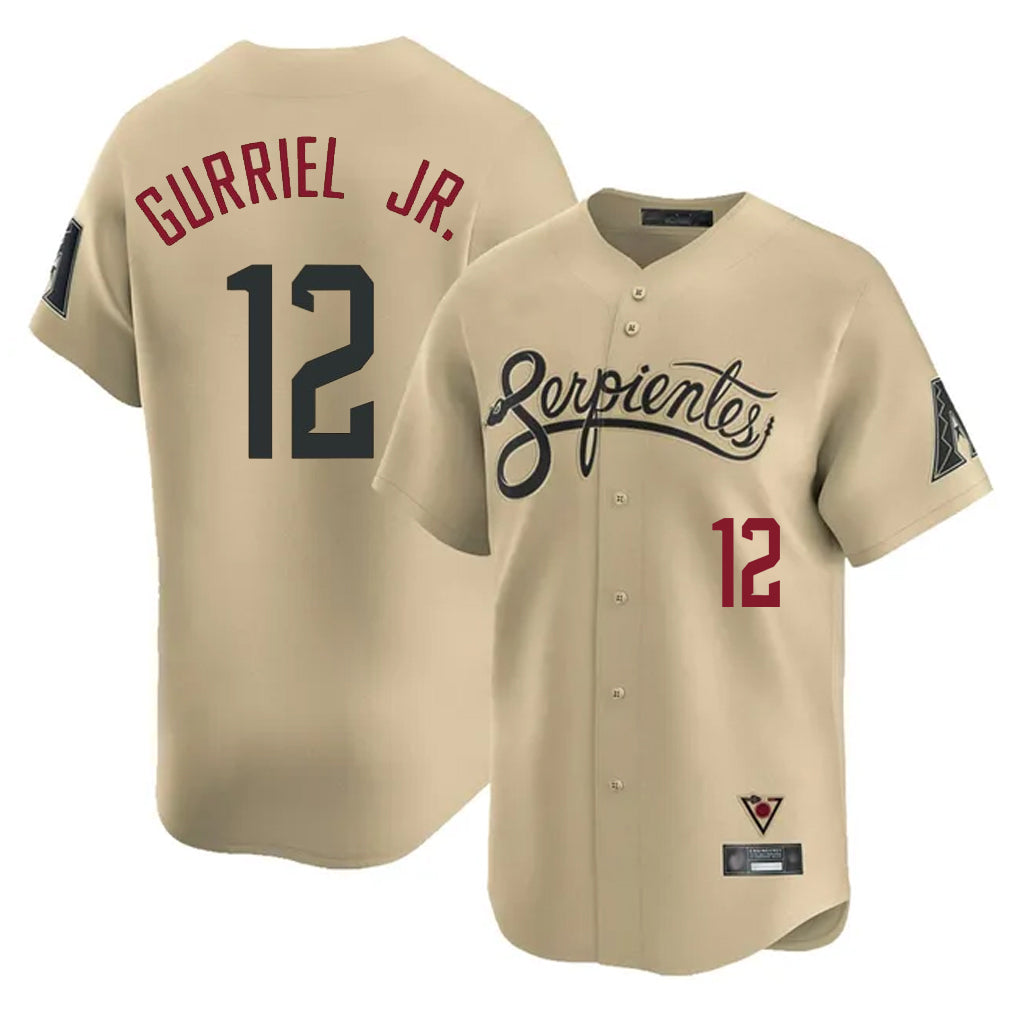Arizona Diamondbacks #12 Lourdes Gurriel Jr Player Tan Jermy City Connect Limited Home Game Stitched Jerseys