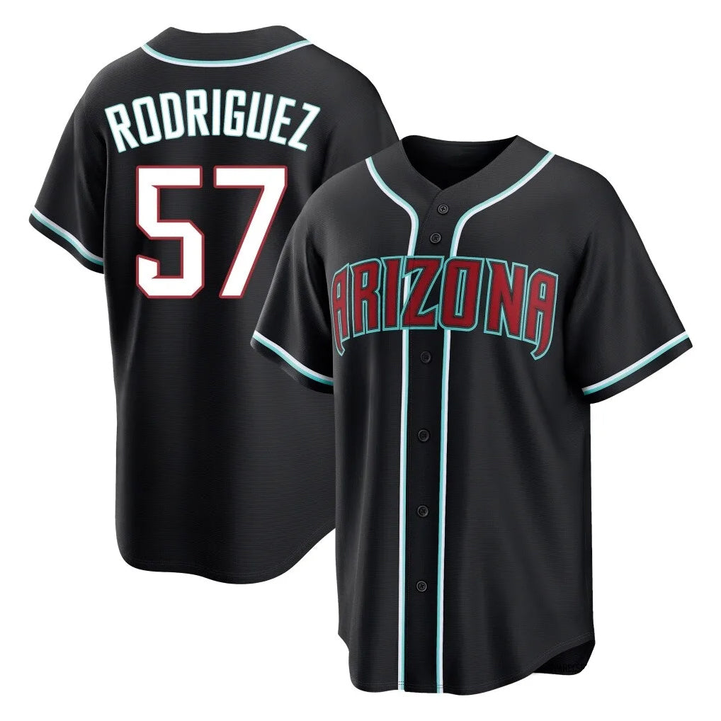 Arizona Diamondbacks #57 Eduardo Rodriguez Player Black Jermy Home Game Stitched Jerseys