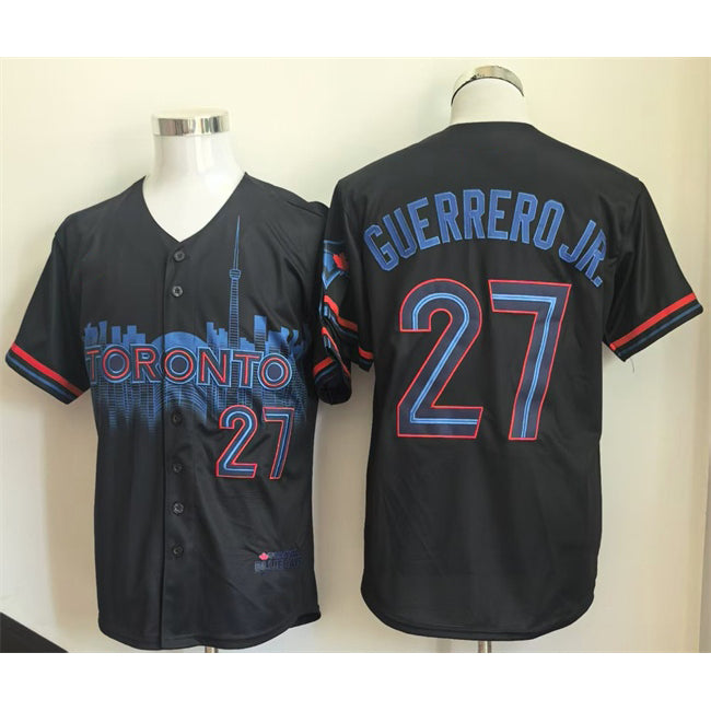 Toronto Blue Jays #27 Vladimir Guerrero Jr. Navy Jermy 2024 City Connect Limited Stitched Jersey