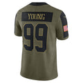 W.Football Team #99 Chase Young Olive Jermy Salute To Service Limited Player Jersey