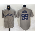 New York Yankees #99 Aaron Judge Name Grey Jermy Stitched Throwback Jersey