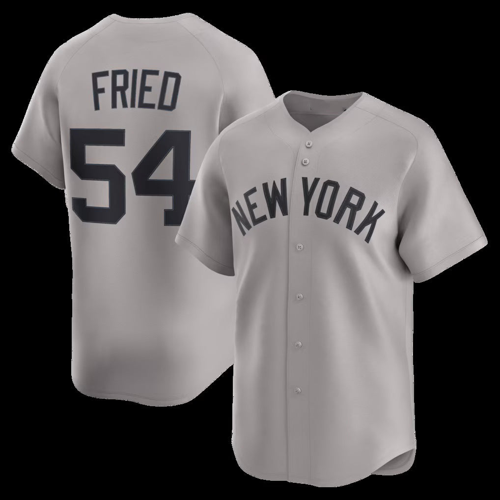 New York Yankees #54 Max Fried Gray Jermy Road Limited Player Jersey