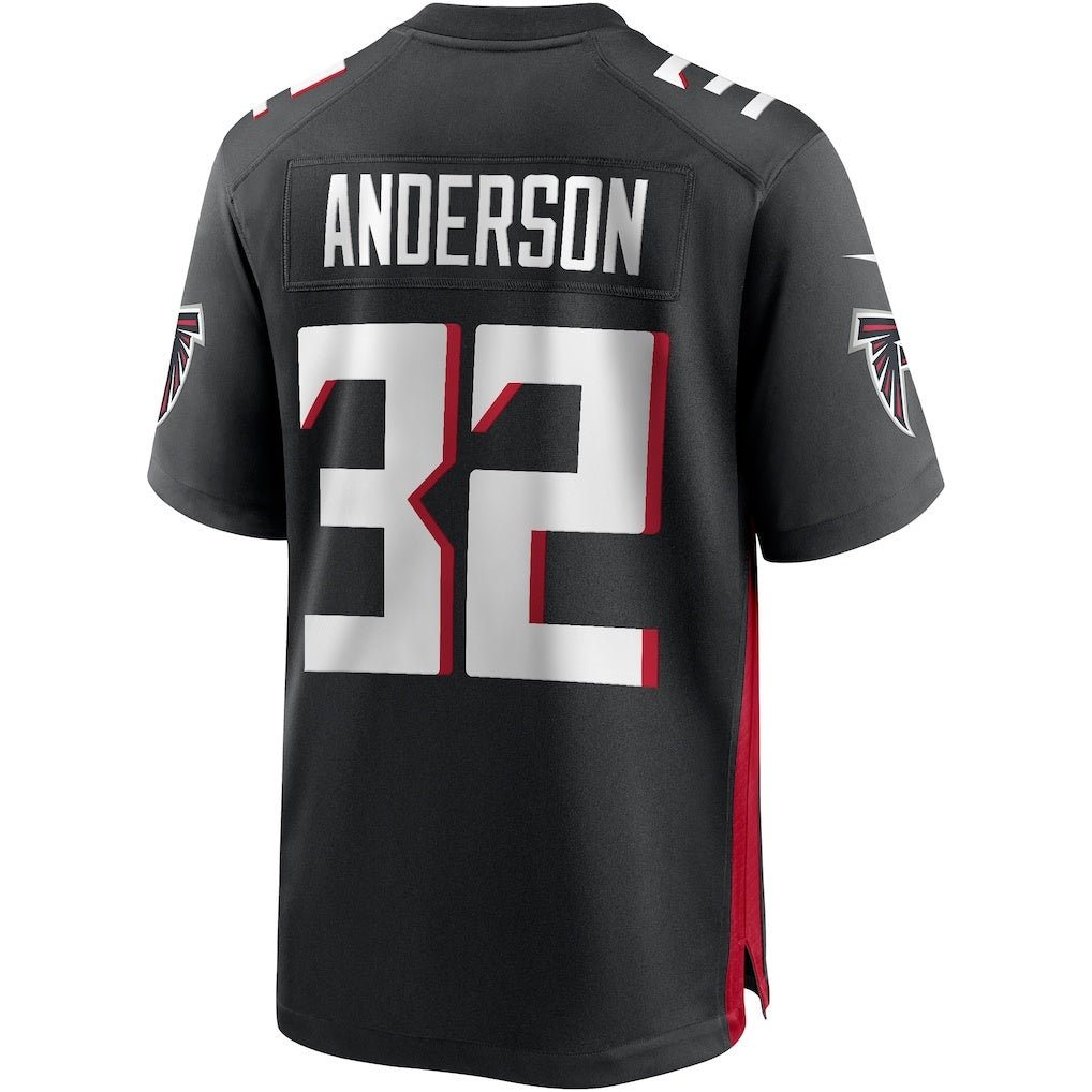 A.Falcons #32 Jamal Anderson Black Jermy Game Retired Player Jersey