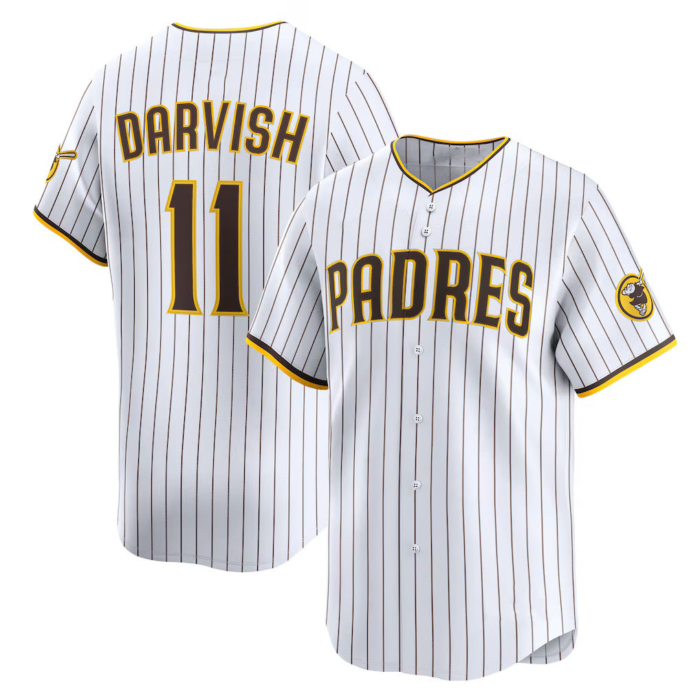 San Diego Padres #11 Yu Darvish White Jermy Home Limited Player Jersey