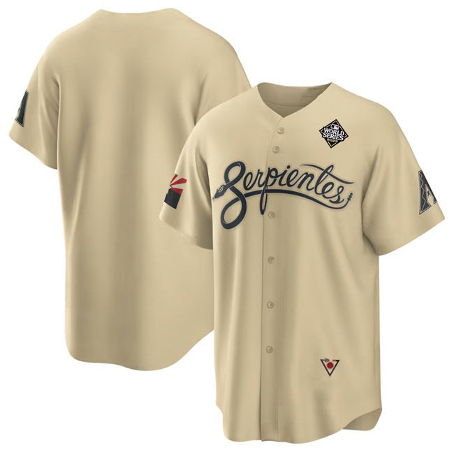 Arizona Diamondbacks Blank Gold Jermy 2023 World Series City Connect Cool Base Stitched Jersey