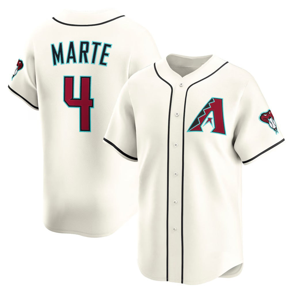 Arizona Diamondbacks #4 Ketel Marte Cream Jermy Home Limited Player Jersey