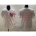 New York Yankees #99 Aaron Judge Pink Jermy With Patch Limited Stitched Jersey