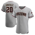Arizona Diamondbacks #20 Luis Gonzalez Player Gray Jermy Road Limited Elite Home Game Stitched Jerseys