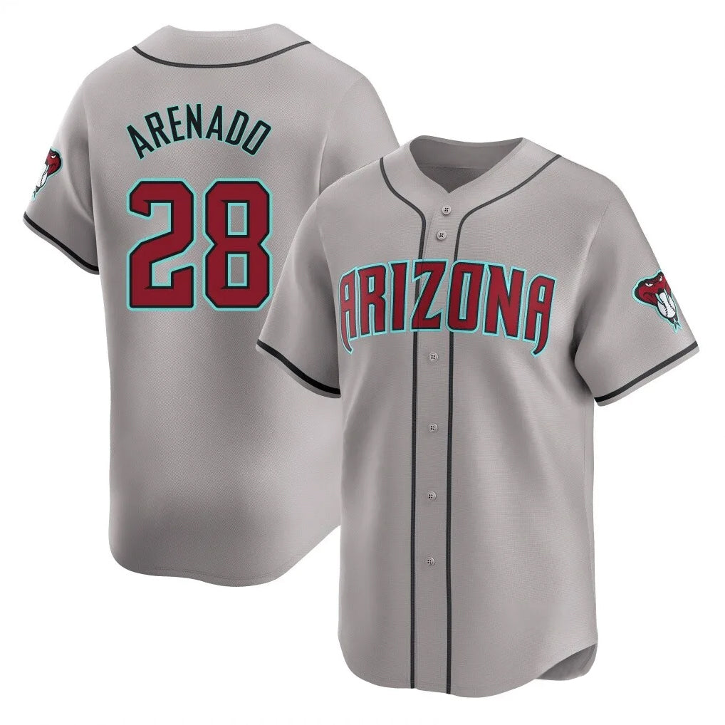 Arizona Diamondbacks #28 Nolan Arenado Player Gray Jermy Road Limited Home Game Stitched Jerseys