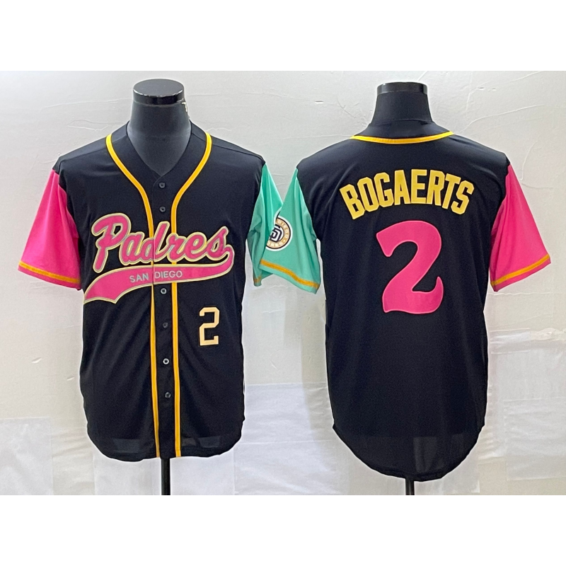 San Diego Padres #2 Xander Bogaerts Number Black Jermy NEW 2023 City Connect Cool Base Stitched Jersey