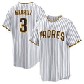 San Diego Padres #3 Jackson Merrill White Jermy Home Replica Jersey