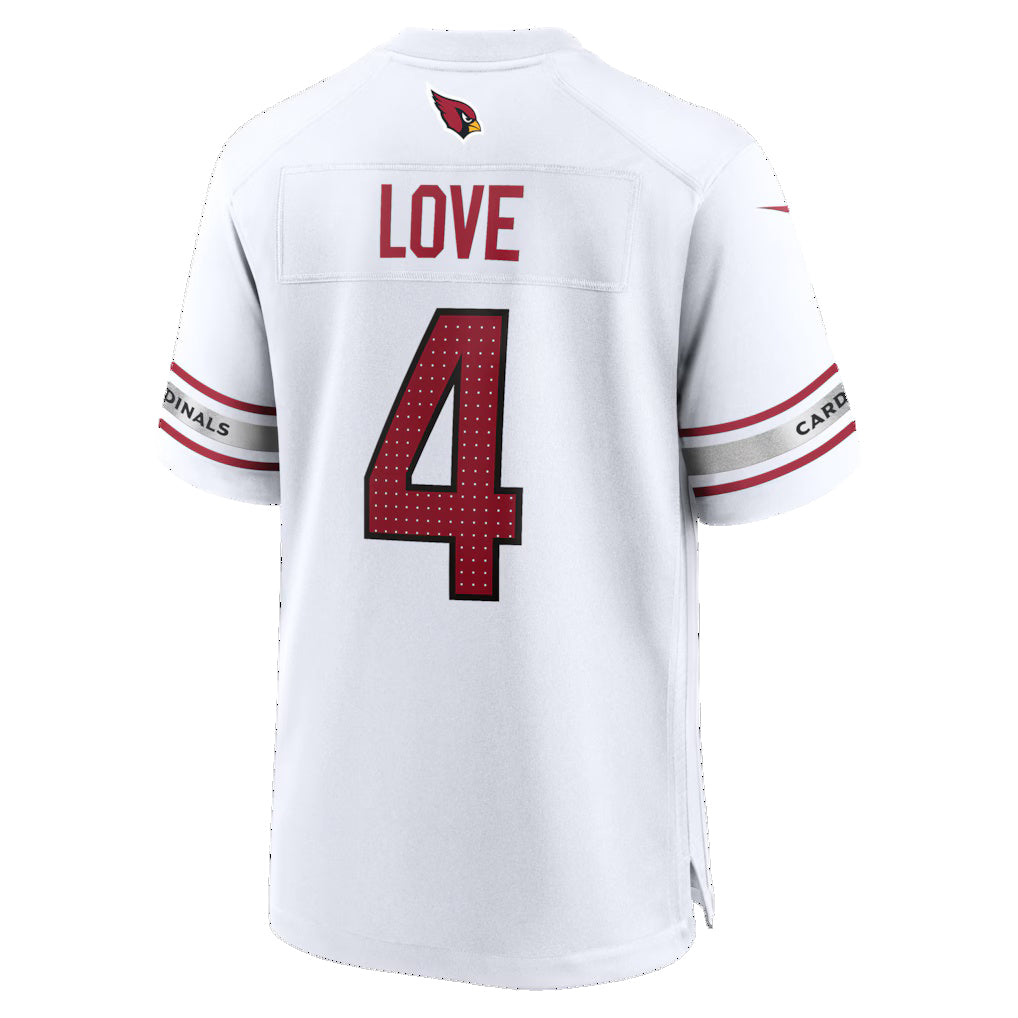 A.Cardinals #4 Jeremiyah Love White Jermy Game Player Jersey