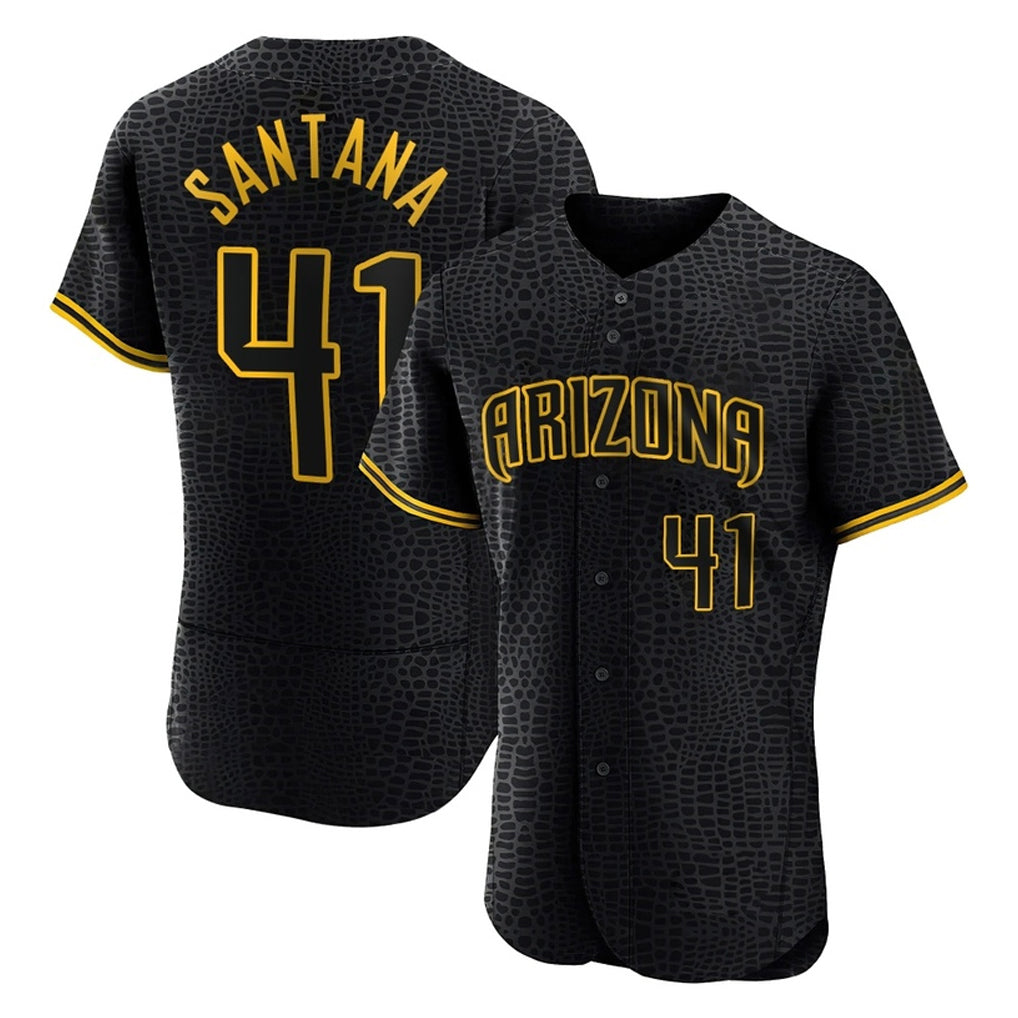 Arizona Diamondbacks #41 Carlos Santana Player Black Jermy Snake Skin City Limited Elite Home Game Stitched Jerseys