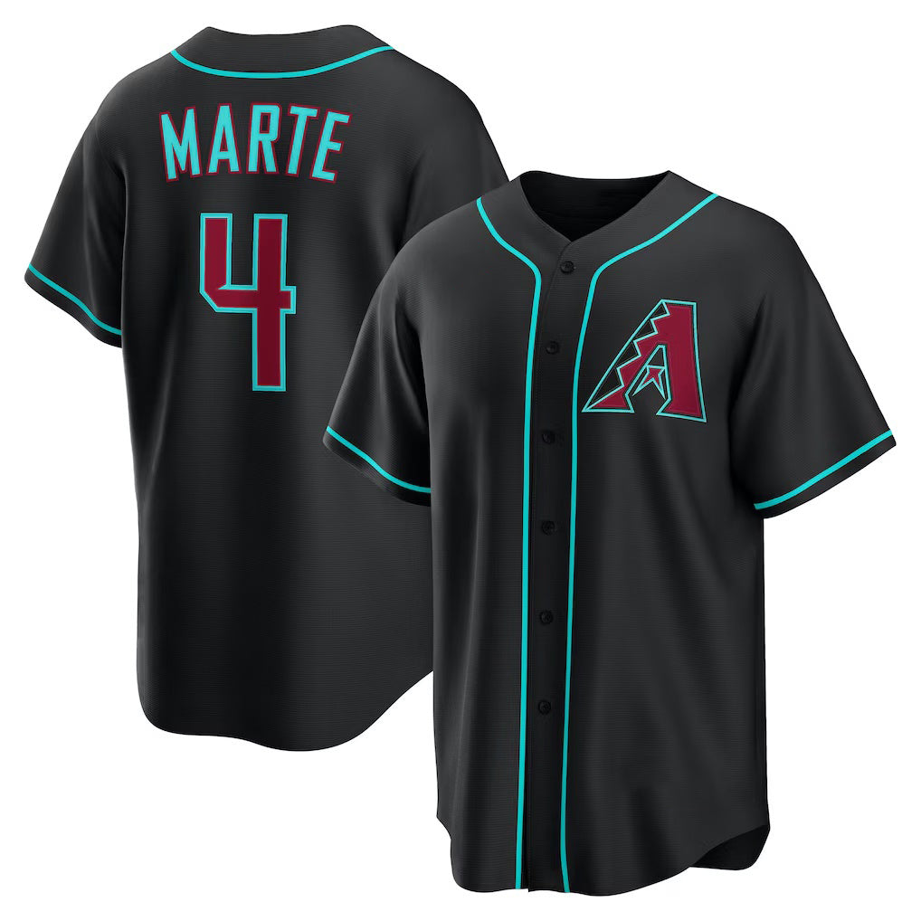 Arizona Diamondbacks #4 Ketel Marte Black Jermy Alternate Replica Jersey